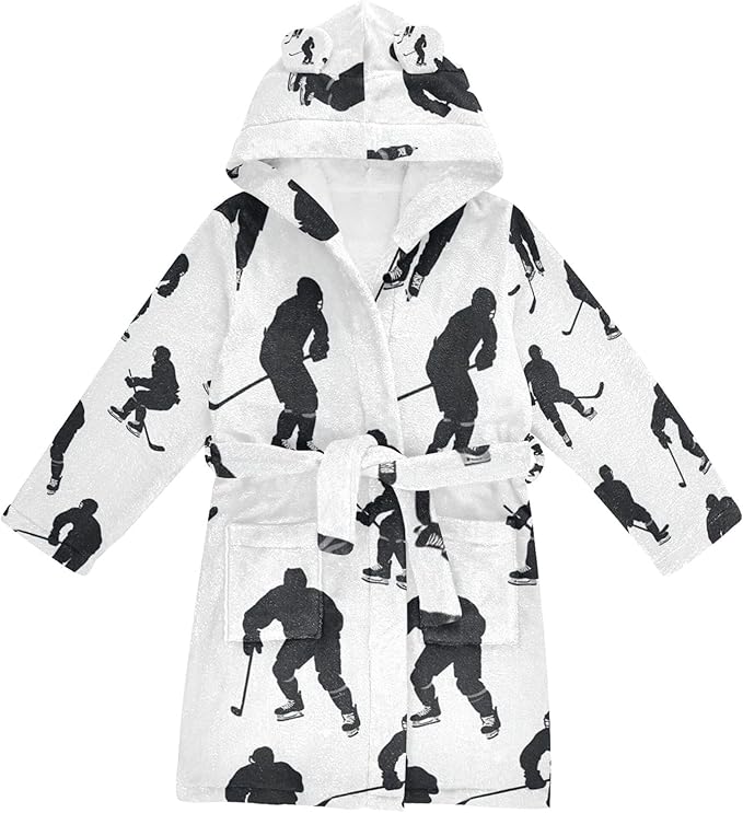 Bathrobe Hooded PJ Robe Soft Fleece Robe Pajama Sleepwears 2-12 Years