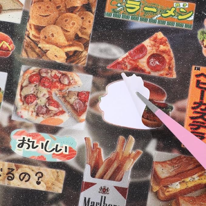 Alideco 30pcs Scrapbook Stickers Vintage Gourmet Desserts Sticker Book for Adults Sticker journaling Stickers for Scrapbooking (shiquxiaoguan)