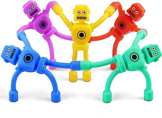 Valentines Day Gift for Kids Toddlers Boys 5PC Magnetic Robot Men Travel Toys Airplane Road Trip Car Travel Activities Essential Cool Magnet People Fidgets Classroom for Boy 3 4 5 6 7 8 Year Old