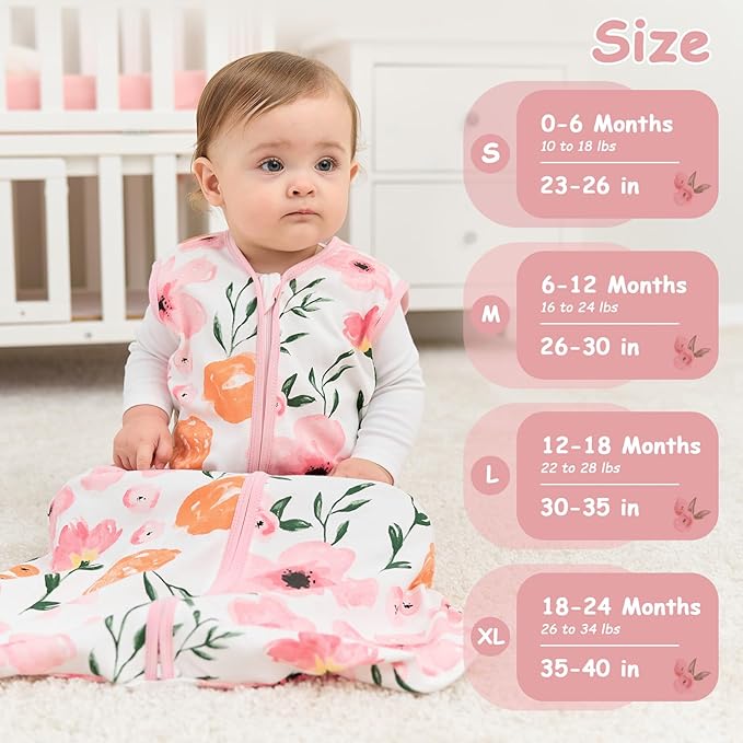 Looxii Baby Sleep Sack 0.5 TOG, 100% Cotton 3 Pack Wearable Blanket Baby Sleep Bag for Newborn Infant, 2-Way Zipper Lightweight Toddler Sleeping Sack 0-6 Months