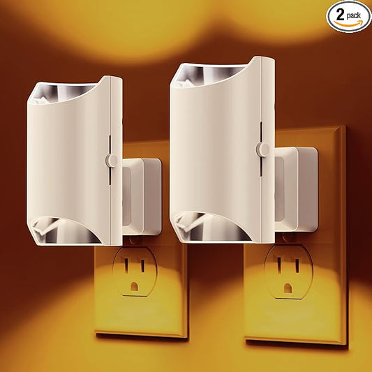 L LOHAS LED Night Lights, Amber Night Light, Dimmable, Sensor, Soft, Yellow, Sleep, Warm, 2 Pack