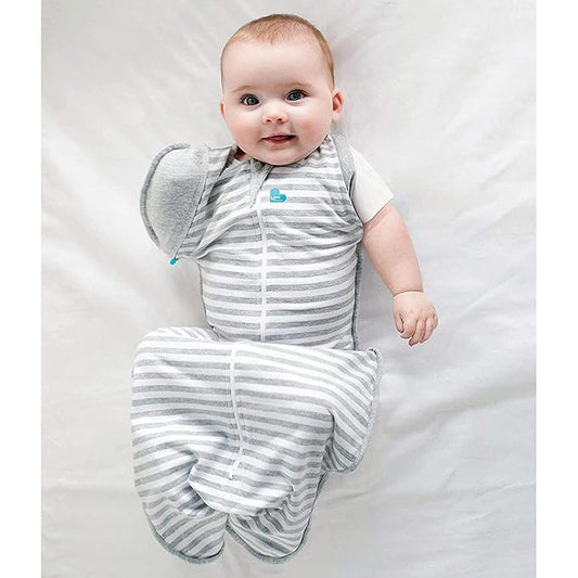 Love to Dream Swaddle Up Transition Swaddle, Patented Zip-Off Wings, Gently Help Baby Transition from Being Swaddled to Arms Free When Showing Signs of Rolling, 1.0 TOG, 13-19 lbs, Gray