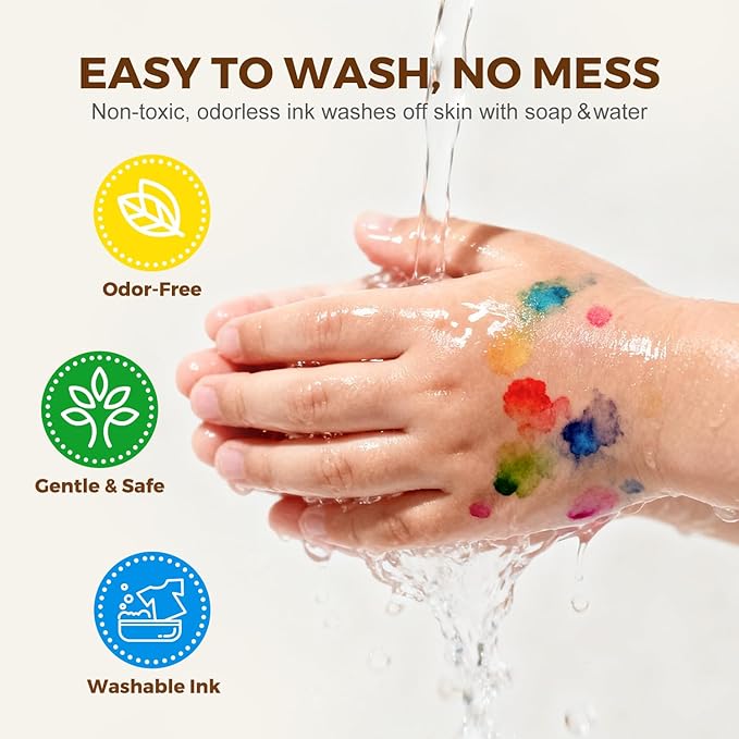 Jar Melo Washable Dot Markers for Toddlers, 6 Colors Dot Paints with 120 Printed PDF & 10 Activity Papers, Non-Toxic Bingo Markers for Kids Arts and Crafts Gifts