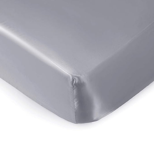 Pro Goleem Satin Soft Crib Sheet Great for Baby with Sensitive Hair Silky Baby Sheet Gray Unisex 52’’x28’’x8’’ Fitted Sheet