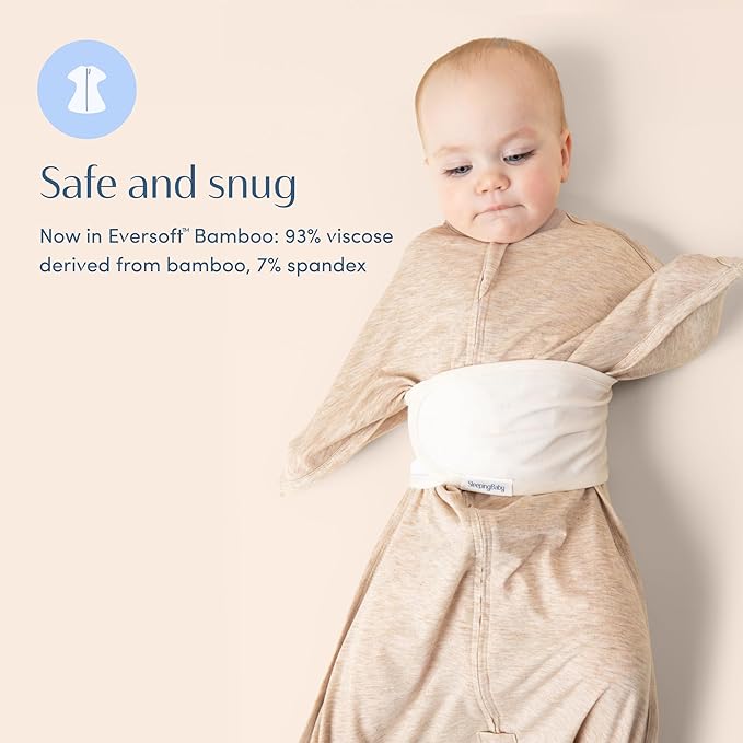 SleepingBaby Zipadee-Zip Transition Swaddle and Snuggle Strap Bundle - Roomy Baby Swaddle Blanket with Zipper Convenience and Wearable Blanket Accessory - Classic Mint, Small (4-8 Month)