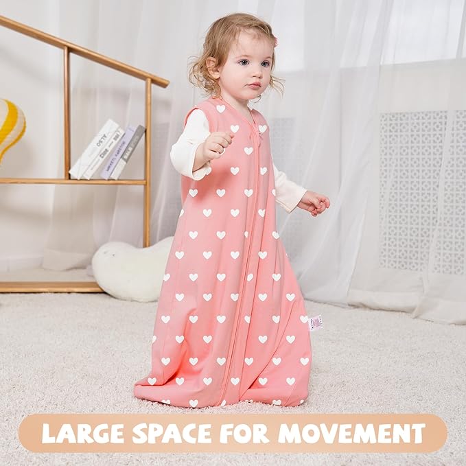 Yoofoss Baby Sleep Sack 0-6 Months Baby Wearable Blanket 100% Organic Cotton 2-Way Zipper TOG 0.5 Toddler Sleeping Sack, Lightweight Sleep Sacks for Babies(Small)