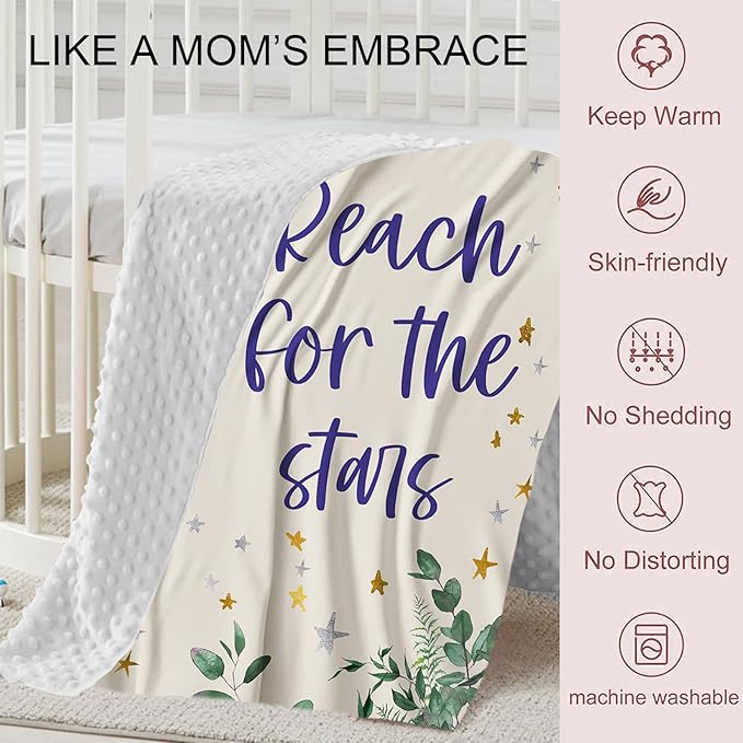 Personalized Crib Bedding Set for Boys Girls, Custom Baby Crib Sets with Name, Purple Owl Design Nursery Bedding 2 Piece - Soft Blanket with Double Layer Dotted Backing, Crib Fitted Sheet