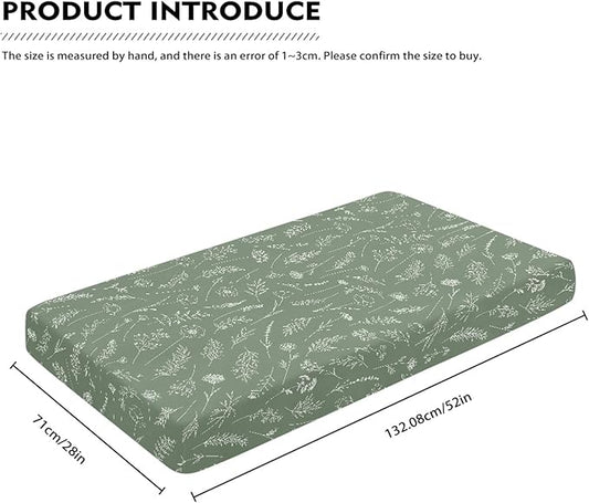 Wildflowers Meadow and Flowers Fitted Crib Sheet Green Sage Baby Crib Sheet Fit Standard Crib and Toddler Mattress,Crib Mattress Sheets for Boys Girls 28"x52"