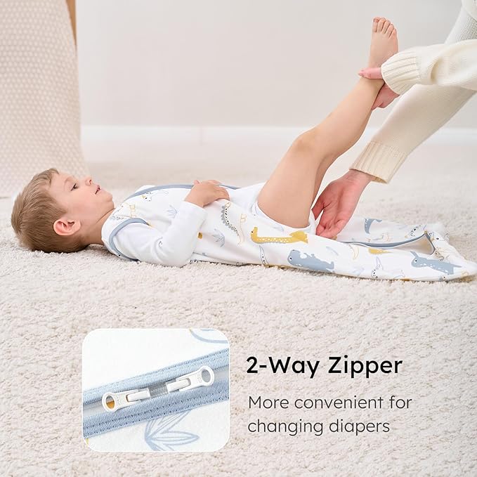 Yoofoss Baby Sleep Sack 18-24 Months Wearable Blanket for Babies 100% Organic Cotton 2-Way Zipper TOG 0.5 Toddler Sleeping Sack 3 Pack, Comfy Lightweight Sleep Sacks