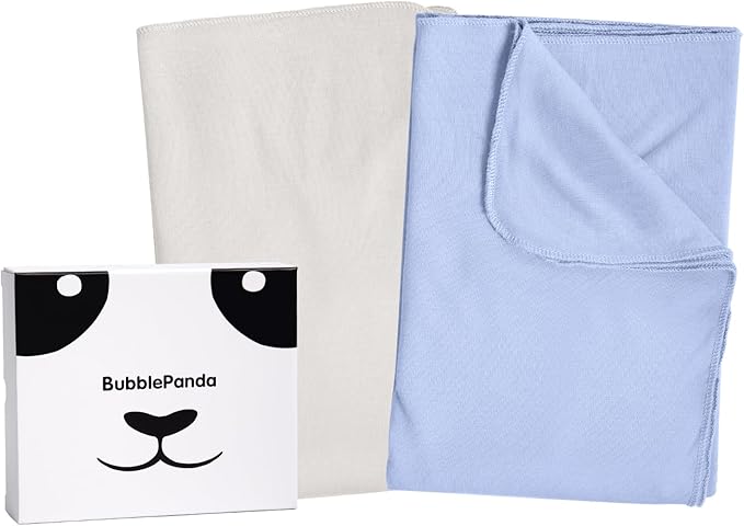Rayon Made from Bamboo Baby Swaddle Blanket,2 Pack Soft & Breathable Receiving Blankets for Infant Newborn, Swaddle Wrap for Babies Girl and Boy, 47 x 47 Inch, (Slate & Oat)