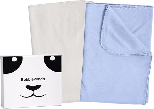 Rayon Made from Bamboo Baby Swaddle Blanket,2 Pack Soft & Breathable Receiving Blankets for Infant Newborn, Swaddle Wrap for Babies Girl and Boy, 47 x 47 Inch, (Slate & Oat)