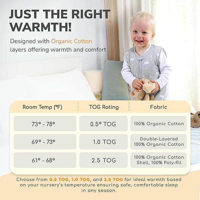 Mama Cheetah Toddler Sleep Sack with Feet 4T-5T, 0.5 TOG Organic Cotton Baby Wearable Blankets with Legs, Baby Sleeping Bag for Walkers, Early Walker X-Large