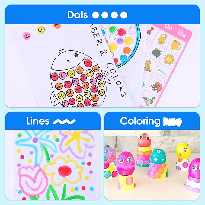 FUMILE 80 Pcs Dot Markers Bulk, 8 Colors Bingo Daubers Bulk for Toddlers,Washable Bingo Markers,Bingo Supplies,Dot Paint for Painting, Drawing Coloring and Art Crafts（10 Boxs）
