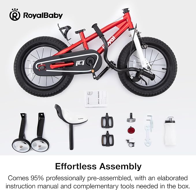 RoyalBaby Kids Bike Freestyle Classic & EZ Balance Pedal Switchable Bicycle, 12 14 16 18 Inch, 3-10 Years Toddler to Big Kids