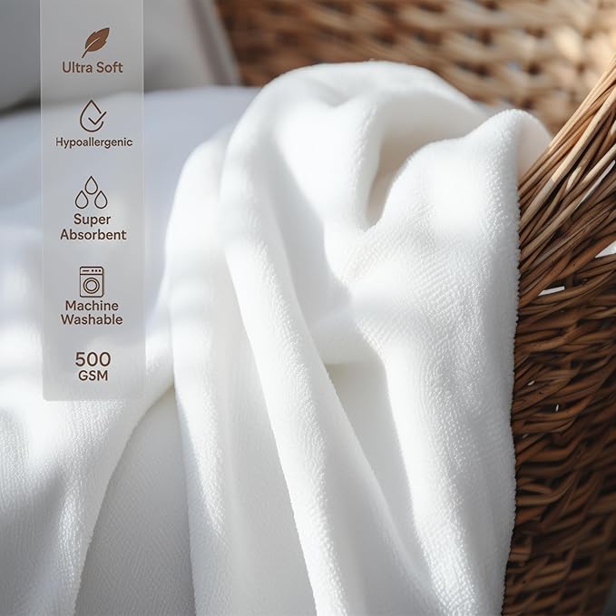 MINIBOO Hooded Baby Towels for Newborn & Toddler - Super Soft Baby Bath Towels with Hood, Highly Absorbent Viscose Made from Bamboo Hooded Towel for Boys, Girls, Newborn Essentials