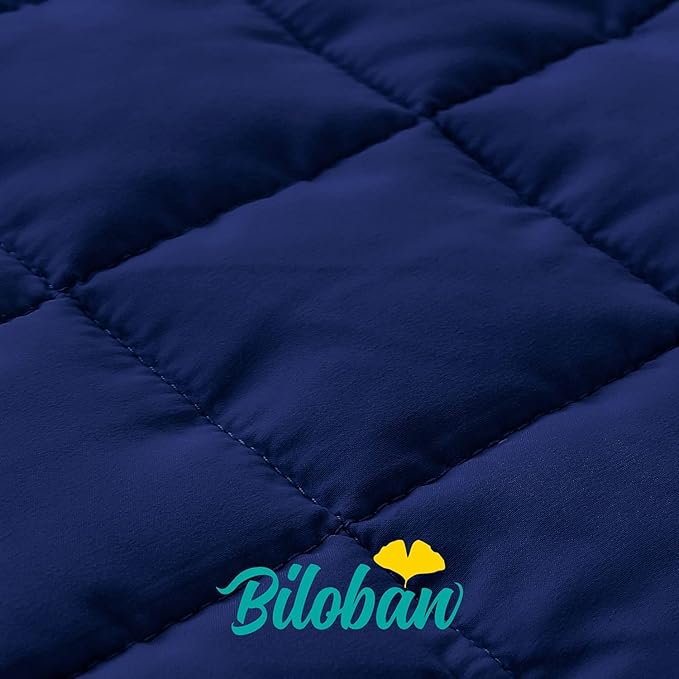 Biloban Toddler Nap Mat with Pillow and Blanket, Portable Nap Mats for Preschool Kindergarten Daycare Roll up Sleeping Bag for Kids Quilted Nap Mat, Super Soft & Cozy, Dark Blue, 50" x 21"