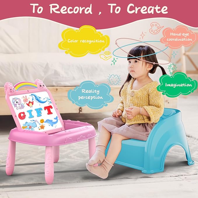 Gifts for 1-2 Year Old Girls, Toddlers Unicorn Toys with Magnetic Letters and Numbers, Portable Preschool Learning and Educational Toys for 1-2 Year Old Toddler Girl Birthday Christmas Gifts(Pink)