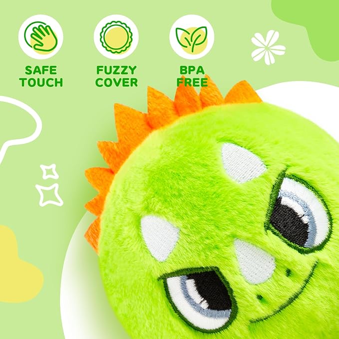 PlayZap Bouncy Balls with Plush Cover - BPA -Free Safe Sensory Toys for Toddlers Kids - 3" Large Size 10 FT High - Christmas Toy Birthday Gift - Ideal Stocking Stuffers for Boys Girls 1-3 3-5 5-8 8-12