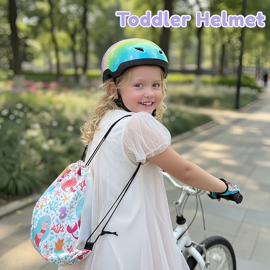 Toddler Bike Helmet with Gloves and Backpack Set, 3 Sizes for Baby Infant to Kids Ages 1-3 3-5 5-8+, Adjustable Boys Girls Bike Helmet for Bicycle/Scooter/Skateboard/Roller Skate