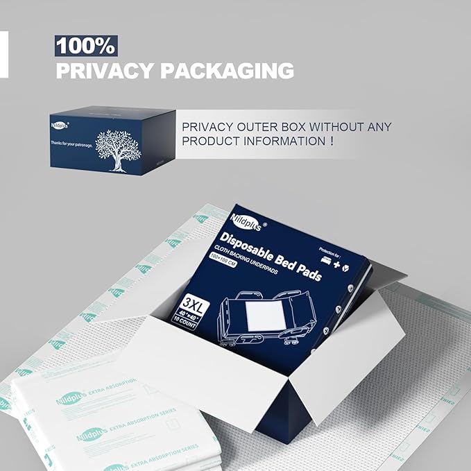 Heavy Duty Underpads 40x40 Inch - 180 Gram Absorbent Disposable Bed Pads, Leakproof Waterproof Protection for Incontinence, Elderly Care, Pets & Postpartum (10 Count, Discreet Packaging)