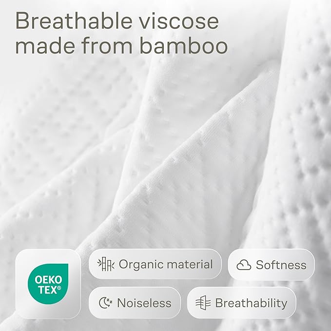 Niagara 1 Pack Viscose Made from Bamboo 100% Waterproof Crib Mattress Protector, Soft Breathable Crib Mattress Protector with Deep Pocket, Crib Mattress Pad for Toddler and Baby (52x28, Grey)