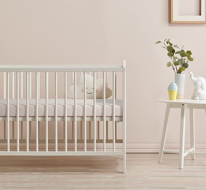 Meracorallo Muslin Fitted Crib Sheet, Soft and Breathable Baby Crib Sheet for Standard Crib and Toddler Mattresses (Fog)