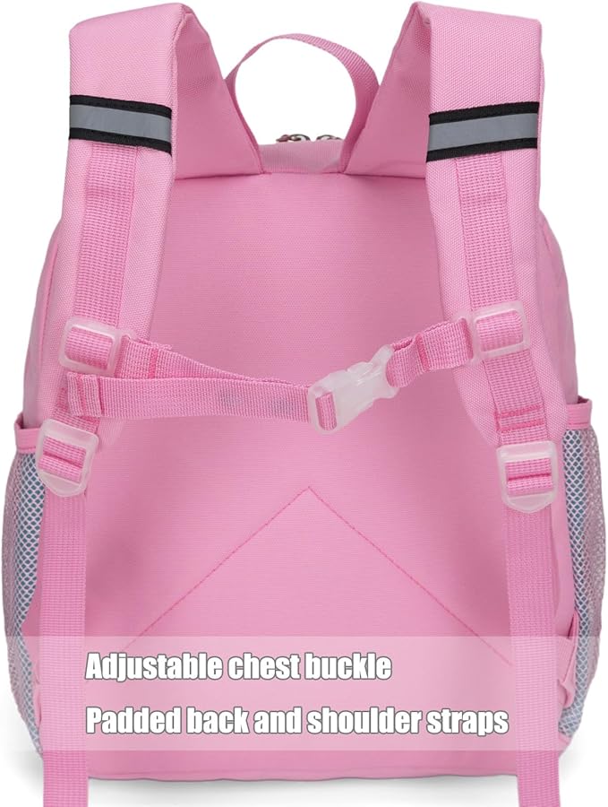 HawLander Little Kids Backpack for Boys or Girls, Toddler School Bag Fits 3 to 6 years old, Pink Blue, 12 Inch