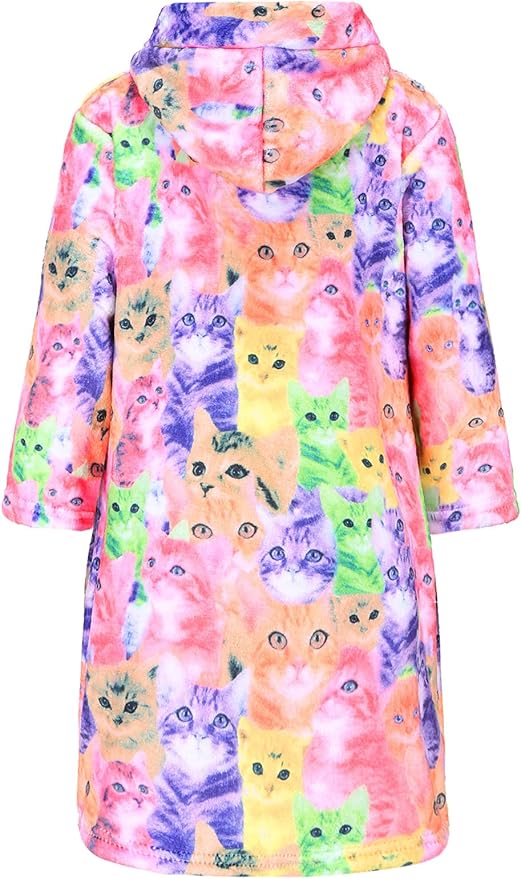 QPANCY Girls Robe Kids Bathrobes Soft Plush Fleece Pajamas Sleepwear