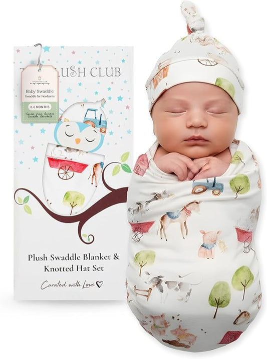 Swaddles for Newborns Baby Blanket Set Ultra-Soft 95% Bamboo Viscose Baby Swaddle for 0-3 Months | Newborn Essentials Must Haves Bamboo Viscose Swaddle Blankets