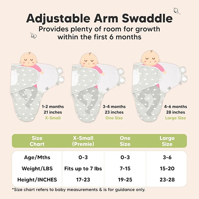 KeaBabies 3-Pack Organic Baby Swaddle Sleep Sacks - Swaddles for Newborns, Infant 0-3 Months, Baby Girls, Boys, Soft & Snug Newborn Sleep Sack, Nursery Swaddling Blankets (Soft White)