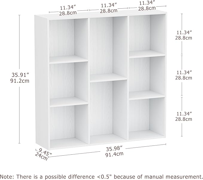 Jpiziso 8 Cube Storage Organizer, Wooden Cube Shelves with Closed Back Panel, Reversible Bookcase, Cubes Closet Organizer for Home, Living Room, Kids Room, Office, Bedroom, Study, Hallway