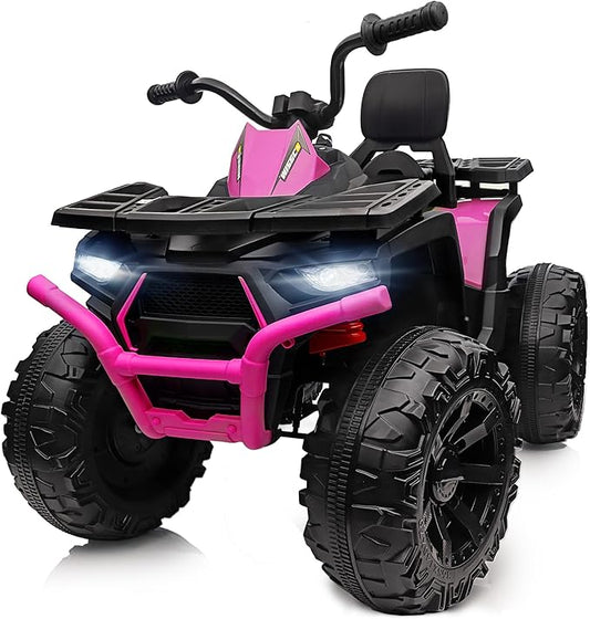 Kids ATV 4 Wheeler, 24V Ride On Toy Car for Big Kids with 400W Motor, 2 Seater - Pink