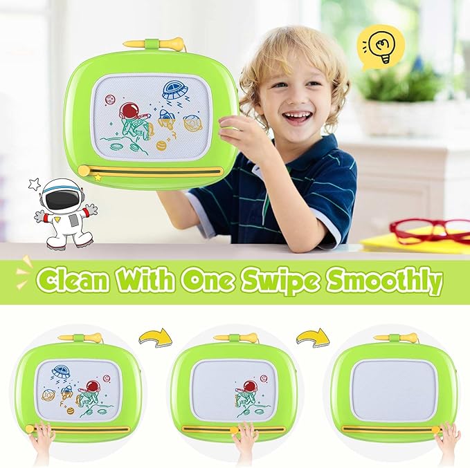 Smasiagon Toddler Girl Boy Toys,Magnetic Drawing Board for Toddlers,Early Learning Doodle Board Writing Painting Sketch Pad, Birthday Easter Valentines Day Gifts for 1 2 3 Year Old (Green)
