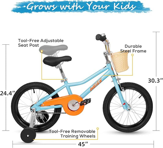 WEIZE Kids Bike, 16 20 Inch Children Bicycle for Boys & Girls Ages 4-12 Years Old, Rider Height 41-62 Inch, Adjustable Seat & Handlebars, Coaster Brake, Multiple Color Options