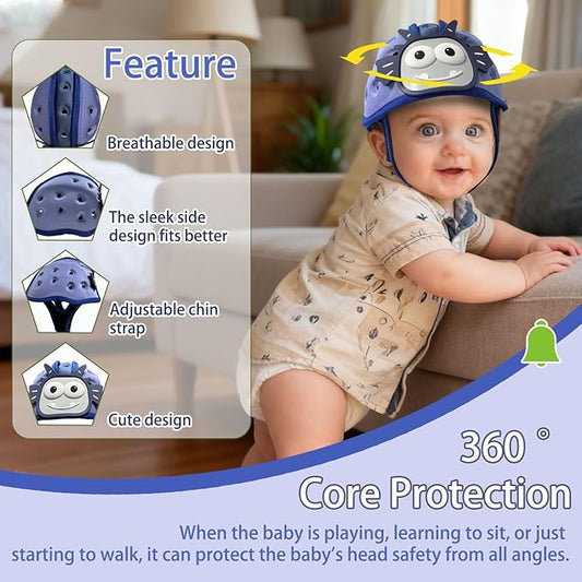Baby Helmet for Crawing Walking,Soft Infant Safety Helmet,Baby Helmet 1-2 Years for Anti-Fall Head Protector,Adjustable, Breathable