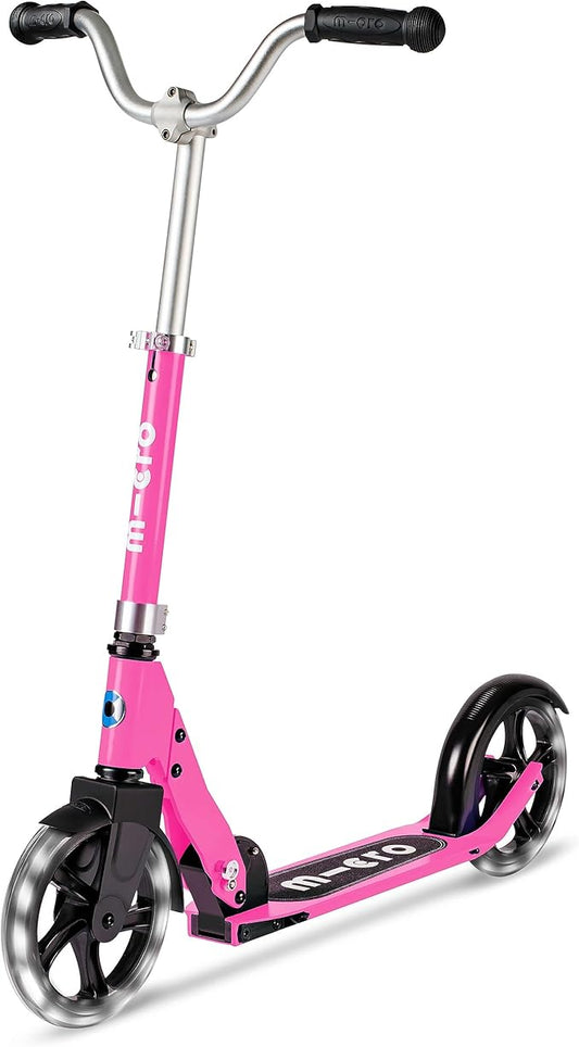 Micro Kickboard - Micro Cruiser LED - Two Wheeled, Fold-to-Carry Swiss-Designed Micro Scooter for Kids with Smooth Gliding Light-Up, Large Wheels for Ages 6+