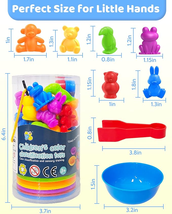 Counting Animals Montessori Toys for 3 4 5 Years Old Boys Girls, Preschool Learning Activities Educational Sensory Toys Gifts Stocking Stuffers for Kids Toddlers Ages 3-5, 4-8
