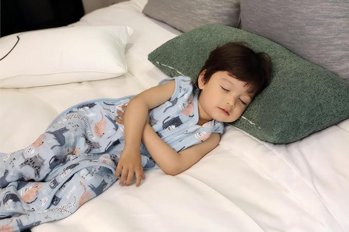 Baby Sleep Sack 2-4 T Baby Wearable Blanket 100% Organic Cotton 0.5 TOG Toddler Sleep Sacks 2- Way Zipper Soft 4 Layers Muslin 2T 3T 4T Kitten Cat