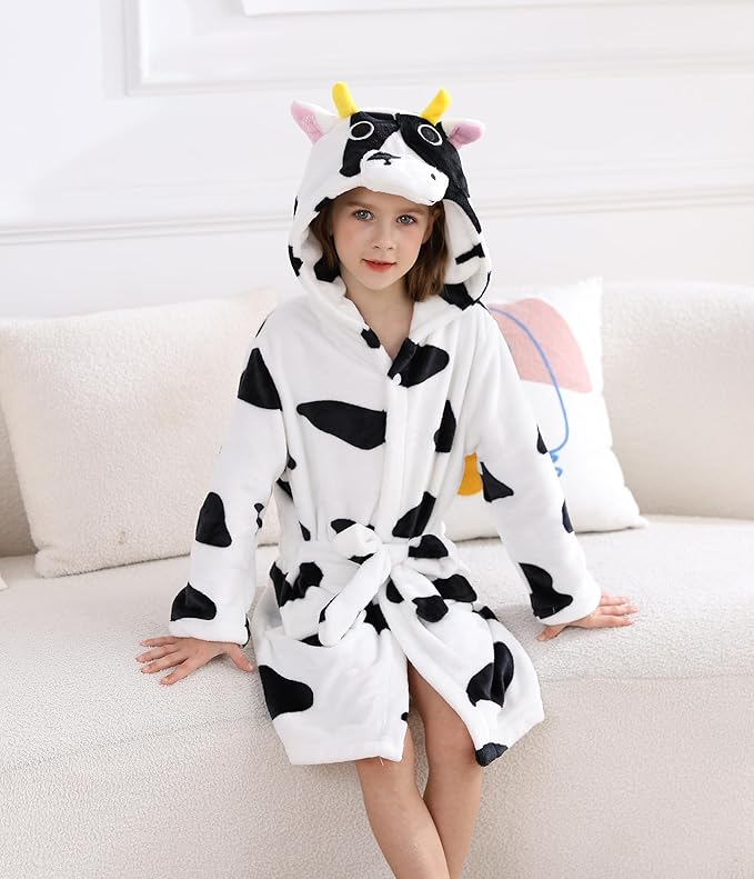 CuteOn Bathrobe for Women Soft Fleece Hooded Plush Loungewear