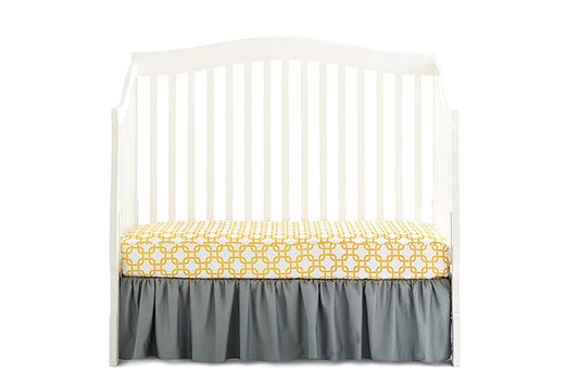 American Baby Company 100% Natural Cotton Percale Fitted Crib Sheet for Standard Crib and Toddler Mattresses, Golden Yellow Twill Gotcha, Soft Breathable, for Boys and Girls