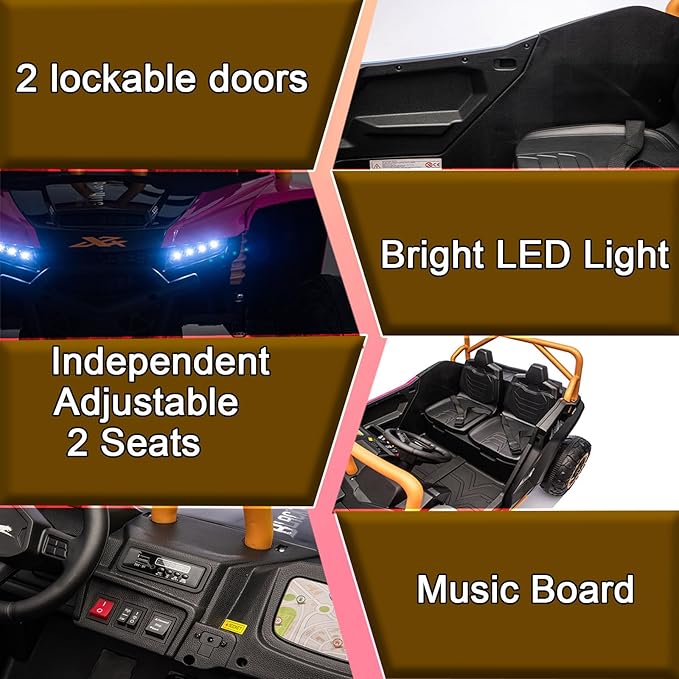 24V 4WD Kids Electric Car XXXL, 2-Seater Licensed Arctic Cat Kids Ride on UTV with Parent Remote Control, Bluetooth Music, LED Lights for Boys & Girls
