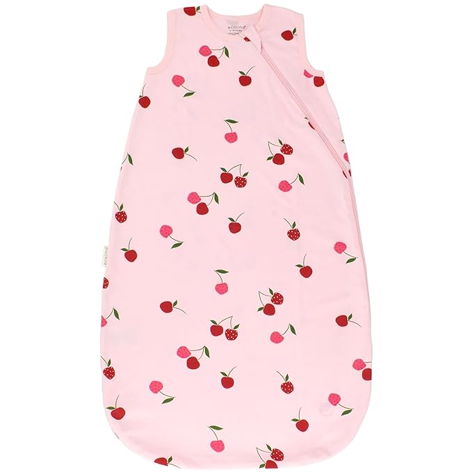 Ecolino Organic Cotton Baby Sleep Sack - 2-Way Zipper Baby Wearable Blanket - Toddler Sleeping Bag Sack - 18-36 Months - Cherry