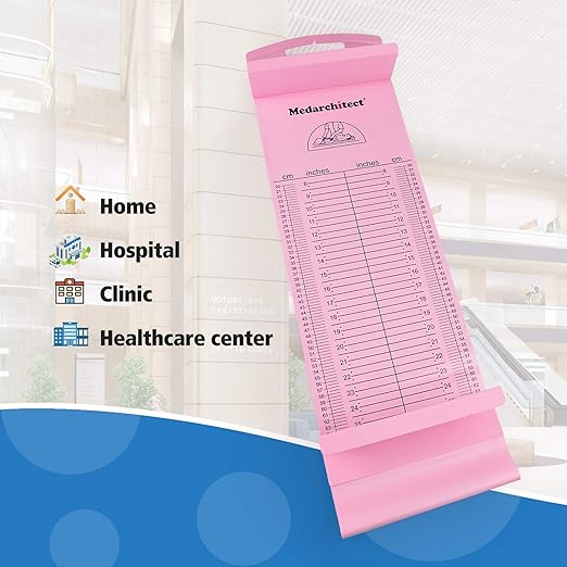 Medarchitect Baby Height Measuring Mat, Infantometer Ruler, Growth Height Chart for Newborns, Toddlers, Infants, Home Use and House Visits - Pink
