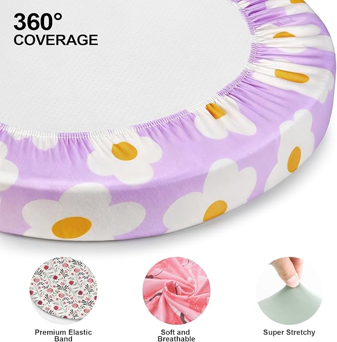 Baby Bassinet Sheets for Baby Boy Girls,4-Pack Fitted Bassinet Sheets Set Compatible with Halo Bassinest Swivel Sleeper,Baby Delight,Angelbliss,32"X16" (Plant World)