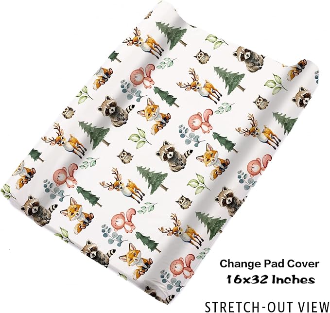 Personalized Baby Crib Bedding Set: 4 Piece Custom Gift Crib Bed Set with Name - Animal Stump Design, Nursery Bedding Set for Baby Girls,Newborn Boys Girls Crib Sets, Crib Bedding Shower Gifts