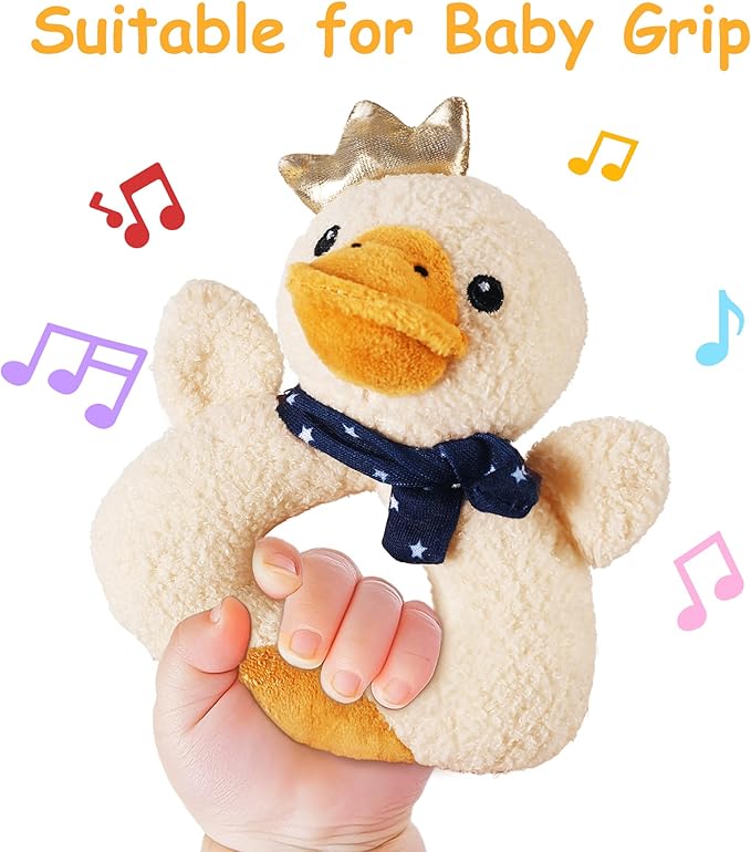iPlay, iLearn Baby Toys 3 6 12 Month Newborn Gifts, Infant Soft Farm Stuffed Animal Rattles Plush Barn, Boy Girl Stuff, Basket Stocking Stuffer, Sensory Hand Development Toy 0 2 4 7 9M 1 Yr - Farm