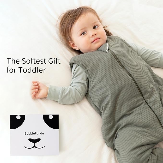 Rayon Made from Bamboo Toddler Sleep Sack with Feet 1.0 Tog Breathable Sleep Sack 6-12 Months Ultra Soft Baby Wearable Blanket with Legs Unisex Sleeping Bag with 2-Way Zipper