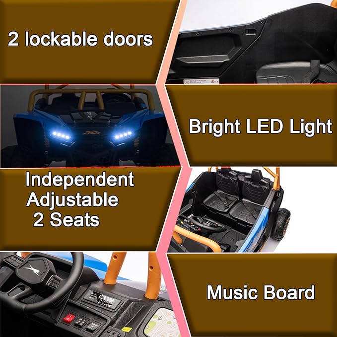 Electric 24V XXXL,2-Seater Licensed Arctic Cat Kids Ride on UTV,Race-Styled Pedals & Rubber Wheels,Variable Speed