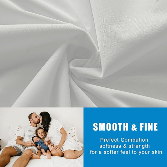 2 Pack Mattress Protector Twin Size 100% Waterproof Fitted Mattress Cover, Breathable Noiseless & Machine Washable Bed Cover Deep Pocket from 5" to 21", Bed Protector for Pets Kids Adults Light Grey