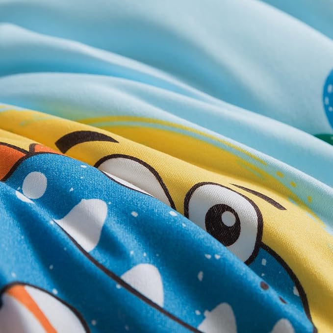 Caressma 5 Pieces Comforter Set Bed-in-a-Bag Twin Size, Soft Brushed Microfiber Kids Comforter with Lovely Blue Dinosaurs Pattern, Includes Comforter, Fitted Sheet, Flat Sheet & Pillowcase & Sham
